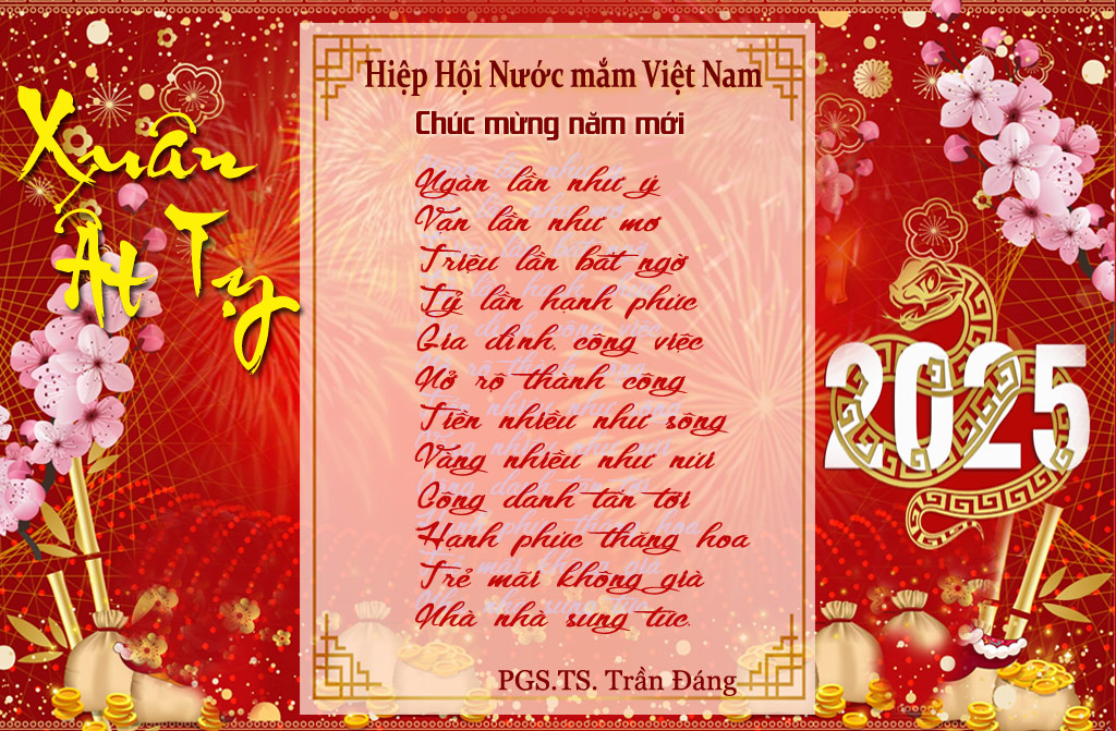 ​​​​​​​Chủ tịch Hiệp hội Nước mắm Việt Nam chúc tết toàn thể hội viên Hiệp hội và độc giả nhân dịp Xuân Ất Tỵ