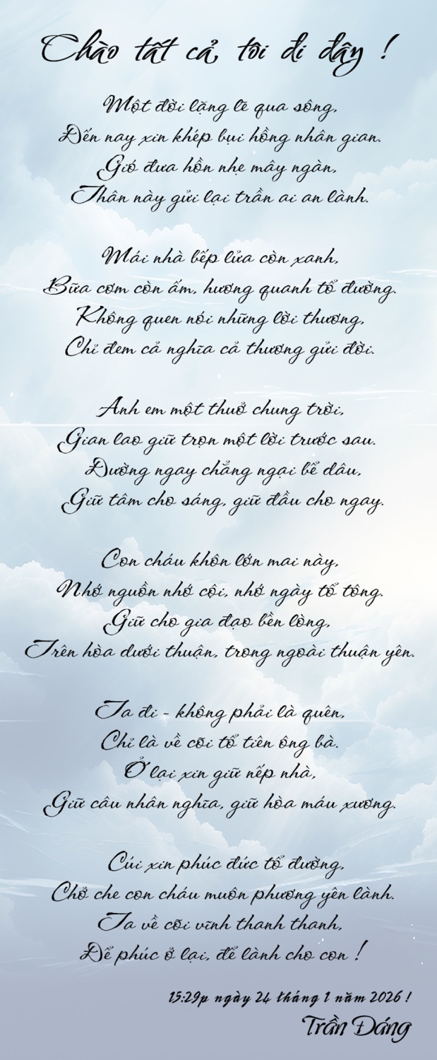 Chào tất cả tôi đi đây - Trần Đáng