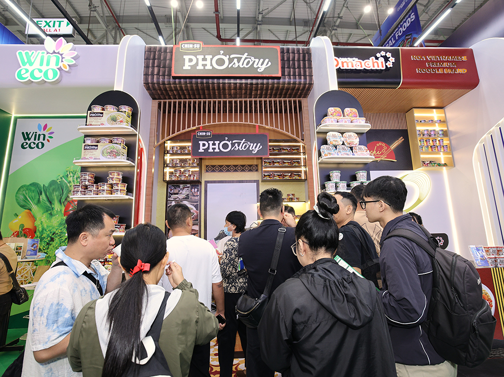 Thương hiệu thực phẩm tiện lợi của Masan như Omachi, Phở Story tu hút sự quan tâm của khách tham quan